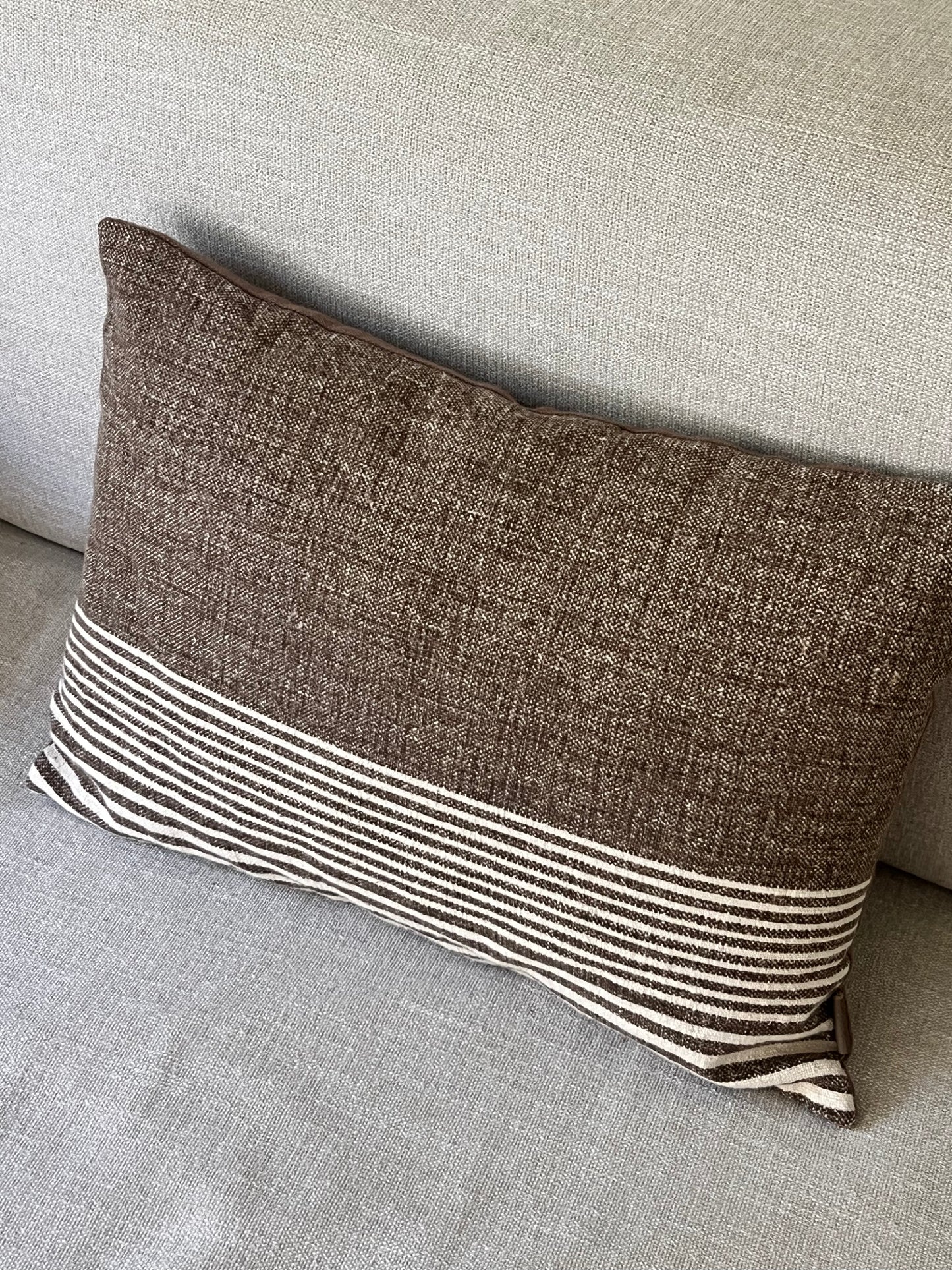 Brown Striped Throw Pillow